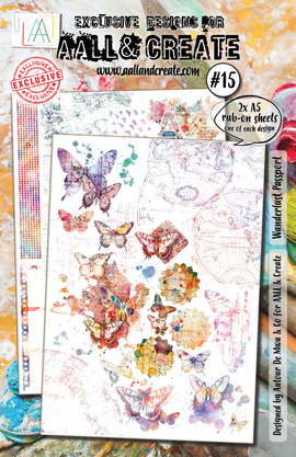 AALL & Create - Rub-ons #15 - Wanderlust Passport (2x A5 Sheets)