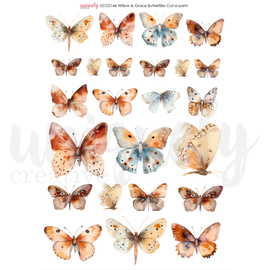 Uniquely Creative - Willow & Grace - A4 Cut-A-Part Sheet - Butterflies