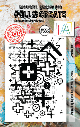 AALL & Create - A7 Photopolymer Clear Stamp Set #553 - Scripted Plus (1pc)