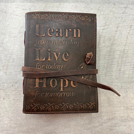 Handmade Leather Journal - 5"x7" With Quote