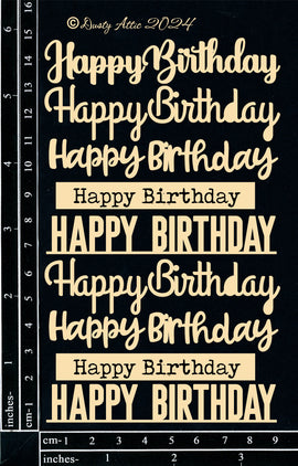 Dusty Attic - "Card Sentiments - Happy Birthday