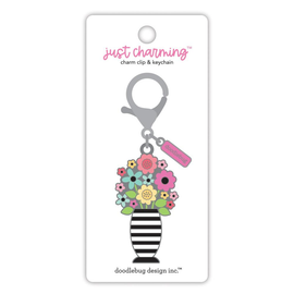 Doodlebug Design Inc - Just Charming - Charm Clip & Keychain "Bright Bouquet"