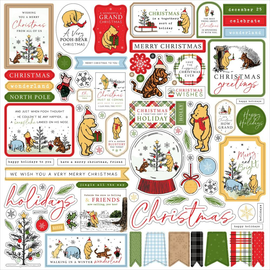 Echo Park - Winnie the Pooh Christmas - 12x12 Element Sticker Sheet