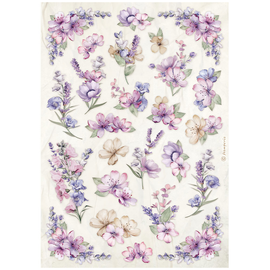 Stamperia - Lavender - A4 Rice Paper "Flower Pattern"