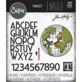 Sizzix - Tim Holtz Thinlits - Vault World Travel (66606)